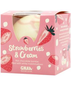 Gnaw Шоколадна бомбочка для гарячого шоколаду Біла Полуниця з маршмеллоу 45 г