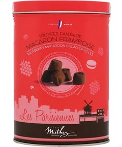 Mathez Цукерки шоколадні Трюфель Малинові Макарони в банці 200 г