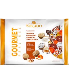 Socado Цукерки шоколадні праліне з молочного шоколаду Тірамісу-Капучіно-Амаретто-Страчателла 1 кг