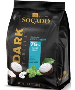 Socado Цукерки шоколадні праліне з чорного шоколаду Кокос-М'ята 230 г