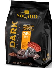 Socado Цукерки шоколадні праліне з чорного шоколаду 75% Какао-Какао-боби 230 г
