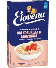 Каша вівсяна Білий Шоколад-Полуниця Elovena порційна 6шт*35 г