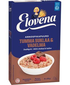 Каша вівсяна Чорний Шоколад-Малина Elovena порційна 6шт*35 г