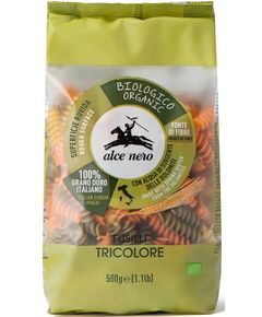 Alce Nero Паста Фузіллі Тріколоре з томатами та шпинатом органічна 500 г