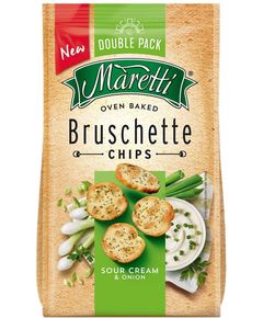 Maretti Брускетти хлібні запечені Сметана-Зелена Цибуля 140 г