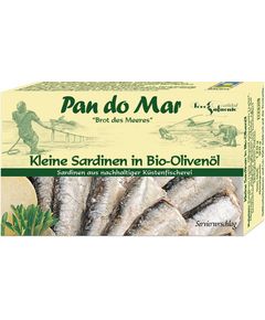 Pan do Mar Сардини-міні Антлантичні в оливковій олії Extra Virgin органічній 120 г