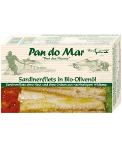 Pan do Mar Сардина Антлантична філе в оливковій олії Extra Virdin органічній 120 г