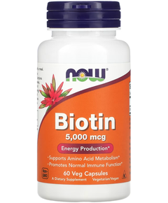 Now Foods Біотин 5000 мкг 60 капсул