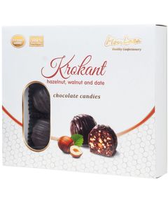 MonLasa Цукерки шоколадні без цукру натуральні Грильяж з фундуком та фініками 140 г