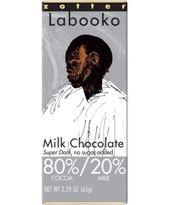 Zotter Labooko Шоколад без цукру чорний з молоком 80% Какао+20% Молока органічний 2*32,5 г