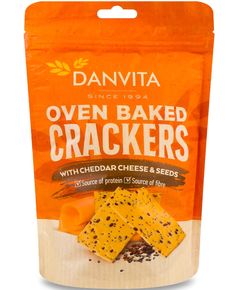 Danvita Крекери запечені з сиром Чеддер і насінням 100 г