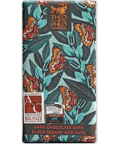 Theo & Philo Шоколад-міні чорний 65% Какао-Кеш'ю-Горіхи Пілі-Чорний Кунжут 45 г