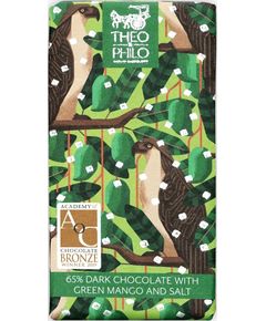 Theo & Philo Шоколад-міні чорний 65% Какао-Зелене Манго-Сіль 45 г