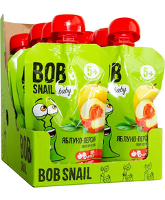 Bob Snail Пюре фруктове дитяче Яблуко-Персик упаковка10шт*90 г