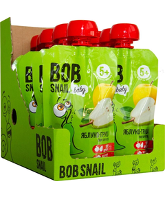 Bob Snail Пюре фруктове дитяче Яблуко-Груша упаковка 10шт*90 г
