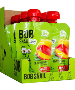 Bob Snail Пюре фруктове дитяче Яблуко-Манго упаковка 10шт*90 г