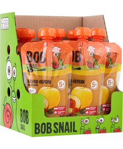 Bob Snail Пюре фруктове Яблуко-Персик упаковка 10шт*250 г