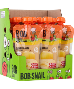 Bob Snail Пюре фруктове Яблуко-Банан упаковка 10шт*250 г