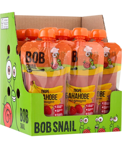 Bob Snail Пюре фруктове Банан-Полуниця упаковка 10шт*250 г