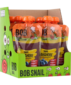Bob Snail Пюре фруктове Банан-Чорниця упаковка 10шт*250 г