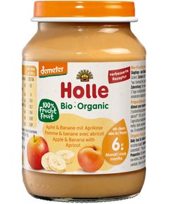 Holle Пюре фруктове від 6 місяців Яблуко-Банан-Абрикос органічне 190 г