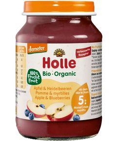 Holle Пюре фруктове від 5 місяців Яблуко-Чорниця органічне 190 г