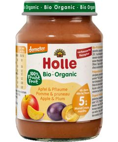 Holle Пюре фруктове від 6 місяців Яблуко-Слива органічне 190 г