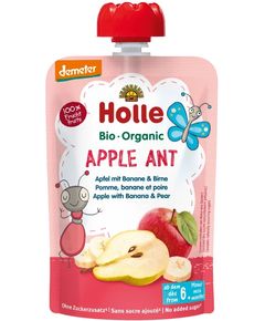 Holle Пюре фруктове від 6 місяців Яблуко-Банан-Груша Apple Ant органічне 100 г