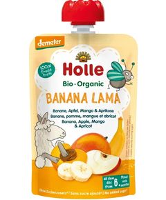 Holle Пюре фруктове від 6 місяців Банан-Яблуко-Манго-Абрикос Banana Lama органічне 100 г