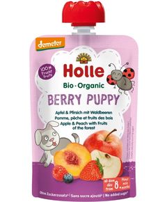Holle Пюре фруктове від 8 місяців Яблуко-Персик-Лісові Ягоди Berry Puppy органічне 100 г