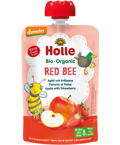 Holle Пюре фруктове від 8 місяців Яблуко-Полуниця Red Bee органічне 100 г