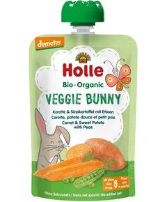Holle Пюре овочеве від 6 мясяців Морква-Солодка Картопля-Горошок Veggie Bunny органічне 100 г