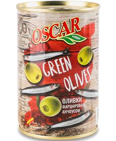 Oscar Оливки зелені фаршировані анчоусом 300 г