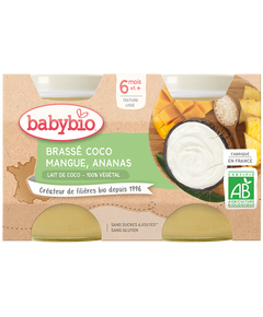 Babybio Пюре веганське з кокосовим молоком від 6 місяців Манго-Кокос органічне 2шт*130 г
