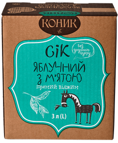 Сік Яблучний з М'ятою прямого віджиму без цукру Коник 3 л