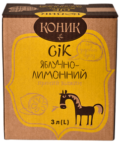 Сік Яблучно-Лимонний прямого віджиму без цукру Коник 3 л