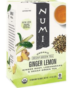 Numi Чай зелений Імбир-Лимон без кофеїну органічний пакет 36 г