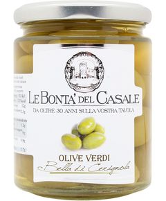 Le Bonta del Casale Оливки зелені Белла ді Черіньйола з кісточкою 314 мл