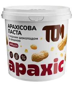 ТОМ Паста арахісова з чорним шоколадом і вишнею 1 кг