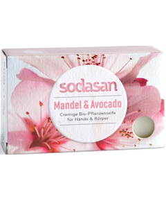 Sodasan Мило тверде Мигдаль-Авокадо для рук та тіла органічне 100 г