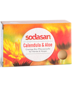 Sodasan Мило тверде Календула-Алое для рук та тіла органічне 100 г