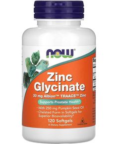 Now Foods Цинк Гліцинат 30 мг 120 капсул