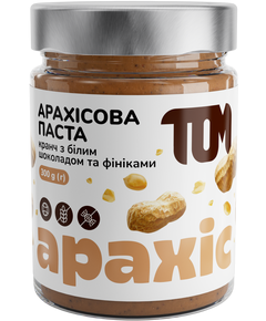 ТОМ Паста арахісова кранч з білим шоколадом і фініками 300 г