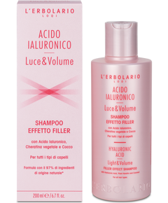 L'Erbolario Шампунь для блиску і об'єму волосся Гілуронова Кислота-Кератин-Кокос 200 мл