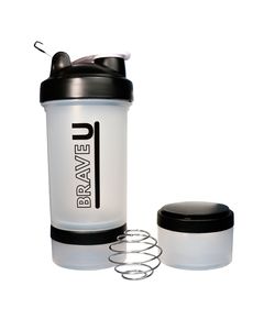 Shaker with containers 3 in 1 - 600ml Transparent