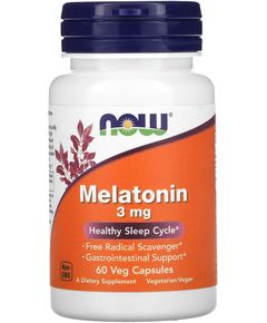 Now Foods Мелатонін 3 мг 60 веганських капсул