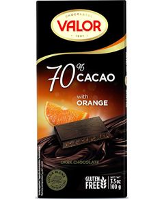 Valor Шоколад чорний 70% Какао-Апельсин безглютеновий 100 г