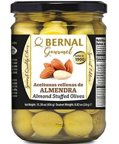 Bernal Gourmet Оливки зелені фаршировані Мигдалем 436 г