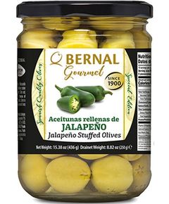 Bernal Gourmet Оливки зелені фаршировані Перцем Халапеньйо 436 г
