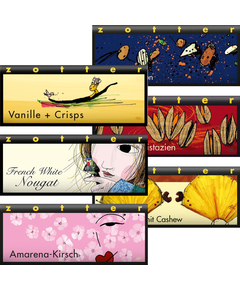 Zotter Набір шоколаду Hand-Crafted молочного органічного 6 плиток